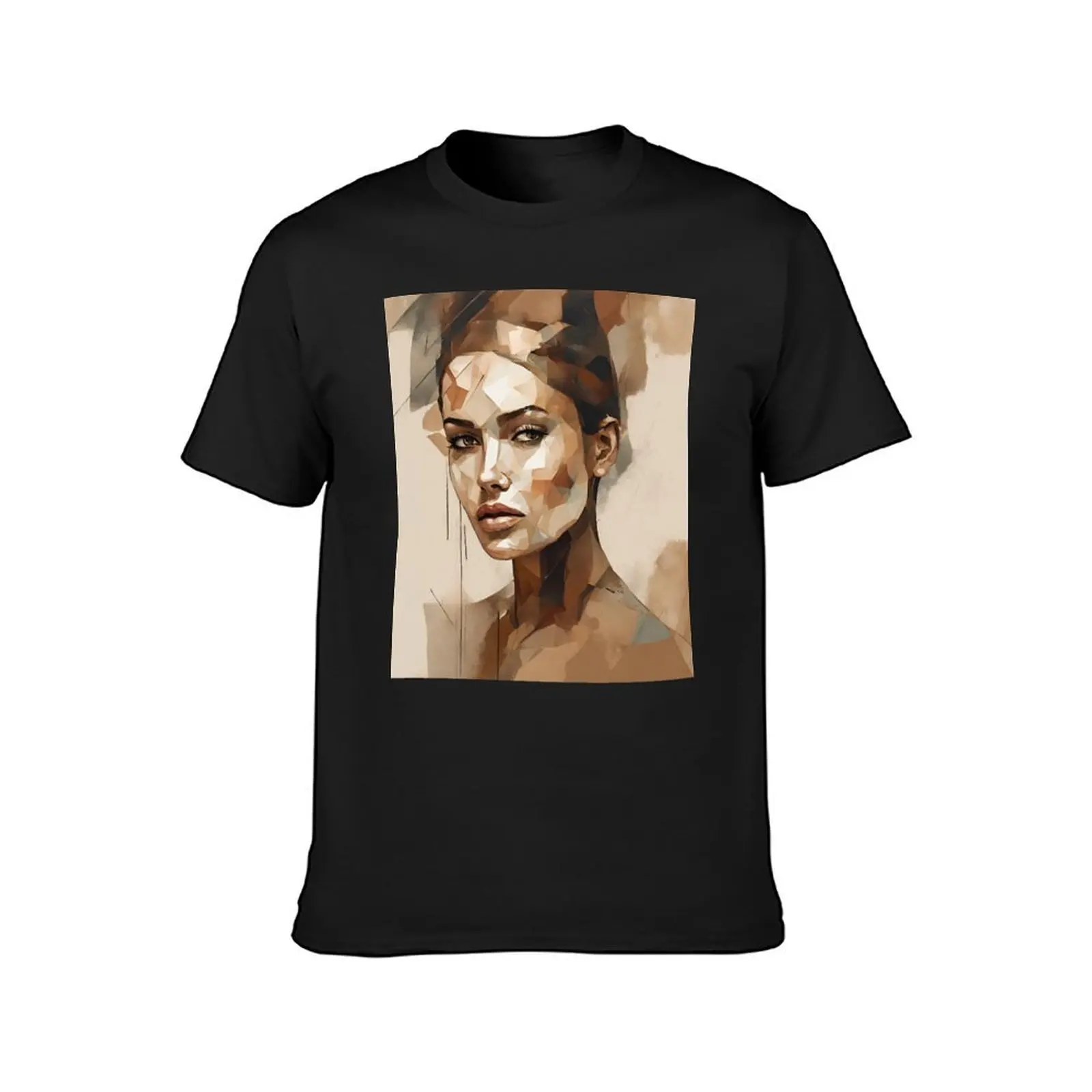 Earth Tone Female Portrait – Beige, Brown and Natural Shades Isadora T-Shirt anime Men's t-shirt