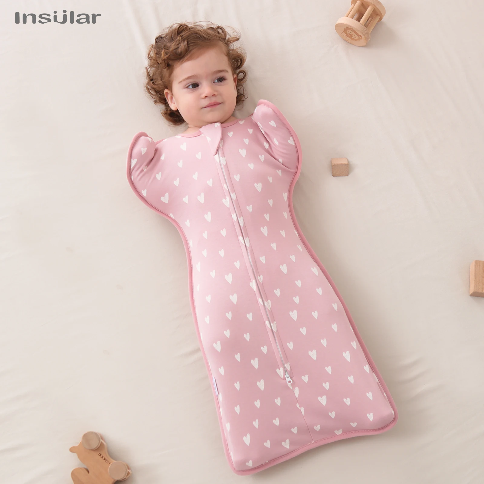 

INSULAR New Baby Sleeping Bag Newborn Baby Swaddle Sleeveless Sleep Sack Summer Thin Cotton Soft 2-Ways Zipper Diaper Changing B