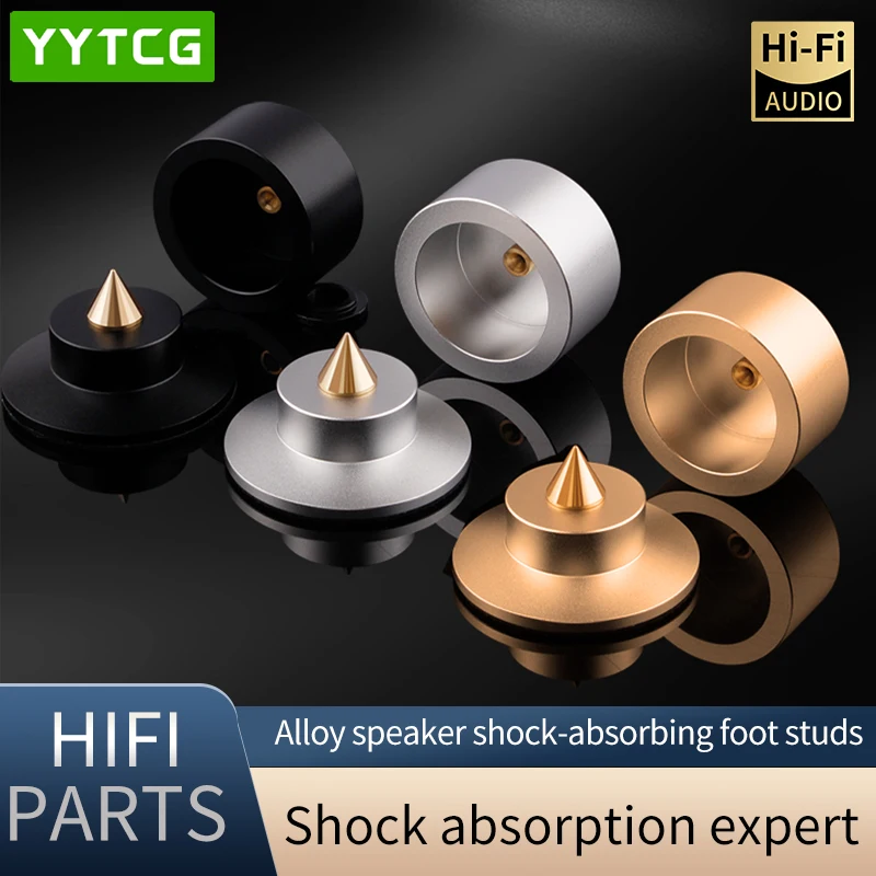 4-Piece Aluminum alloy Audio Amplifier With Shock Absorber Foot Studs Hifi Foot Pads For Speaker CD Practical Feet Mat Holder