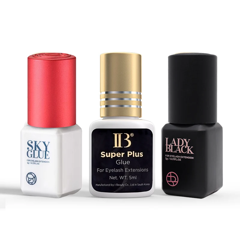 1 botella IBeauty Super Plus SKY S + pegamento extensión de pestañas postizas Corea Fast 1S herramienta de maquillaje de secado rápido suministros adhesivos señora negro