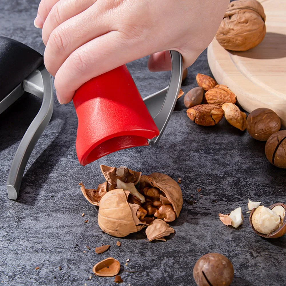 Aluminum Alloy Nut Cracker Heavy Duty Premium Hazelnuts Nutcracker Non Slip And Safe Design Rebound Handle Walnut Opener
