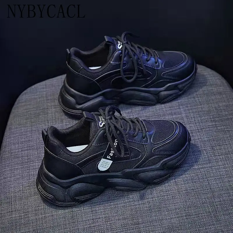 Women Breathable Mesh Platform Sneakers Casual Vulcanized Shoes Flat Summer 2022 Women's Thick-soled Platform Vulcanized Shoes