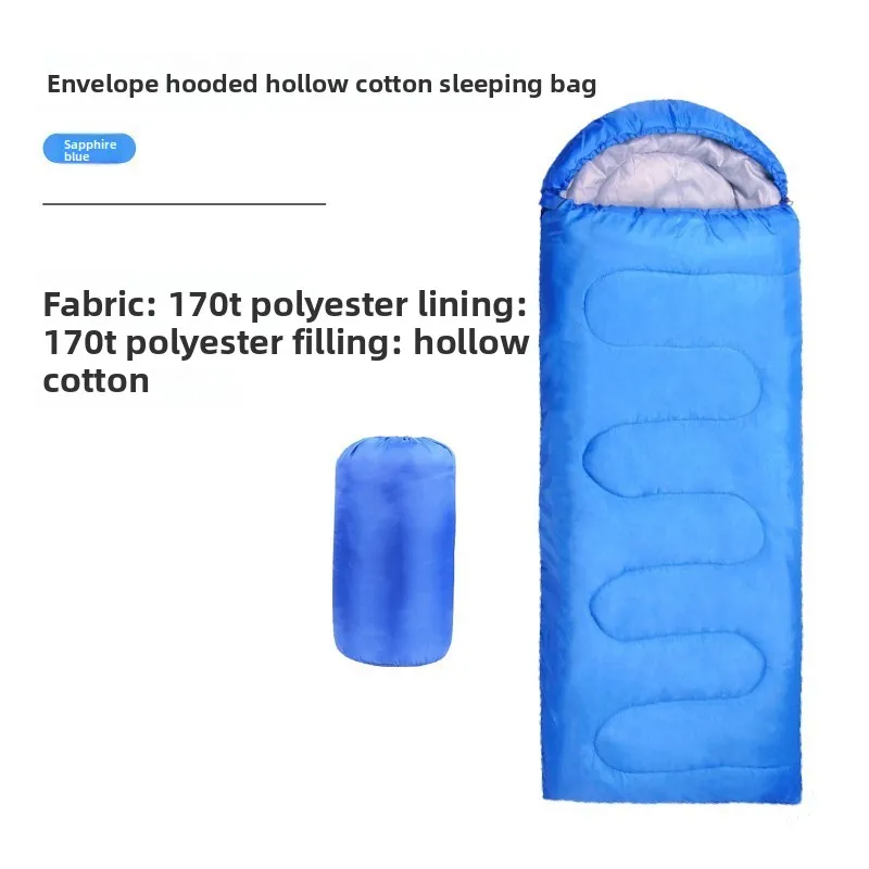 Thickened Winter Envelope Sleeping Bag Windproof Cold Resistant Large Space Adult Sleep Sack Portable For Outdoor Camping Self-D