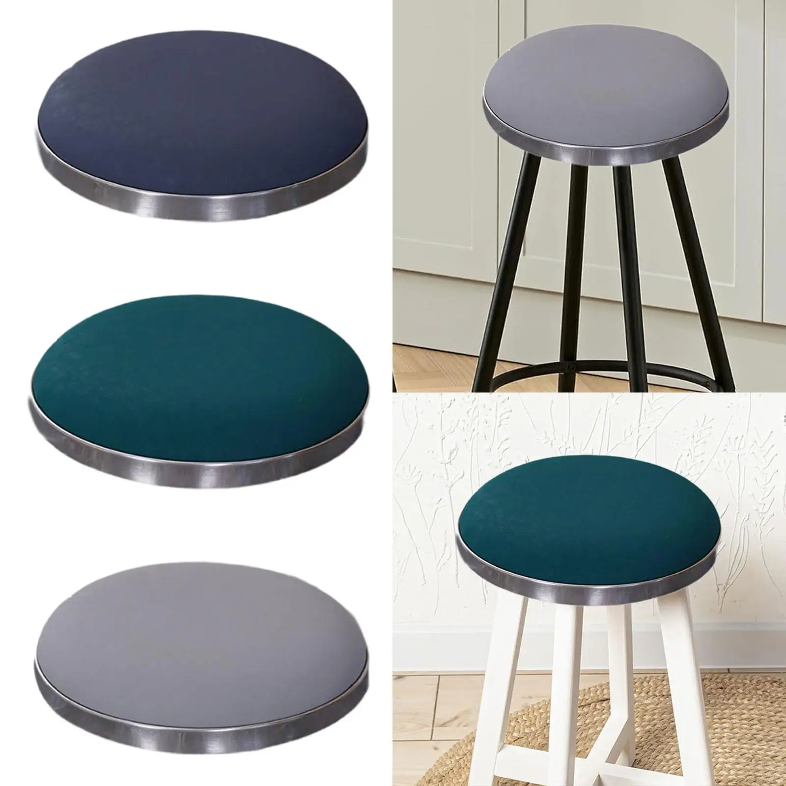 Almofada de assento redonda para banqueta de bar, acessório para cadeira superior, fácil instalação, substituição redonda para barbearia, cozinha