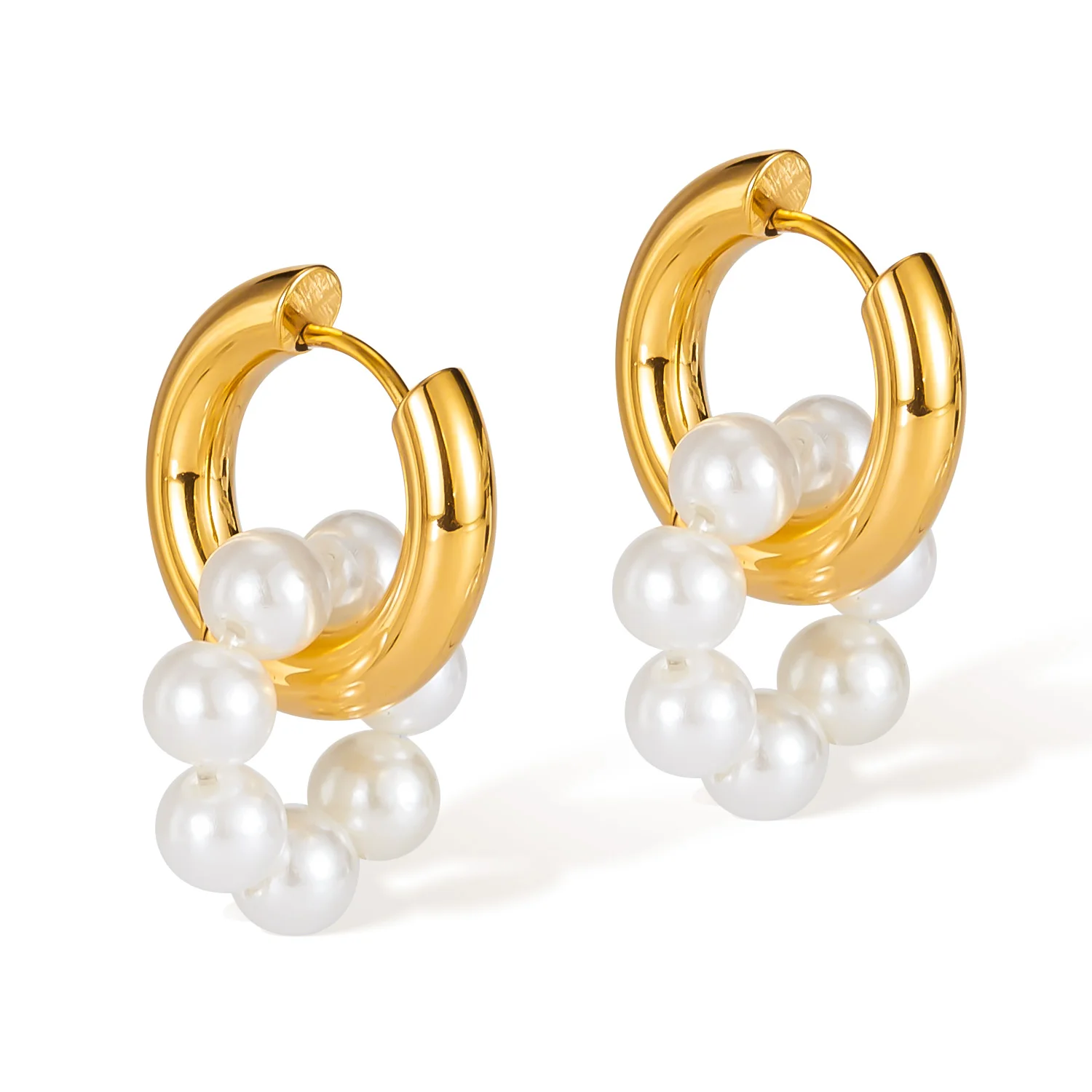 

Women's Personality Fashion Earrings - Retro Soft Style, Pearl & Stainless Steel Design