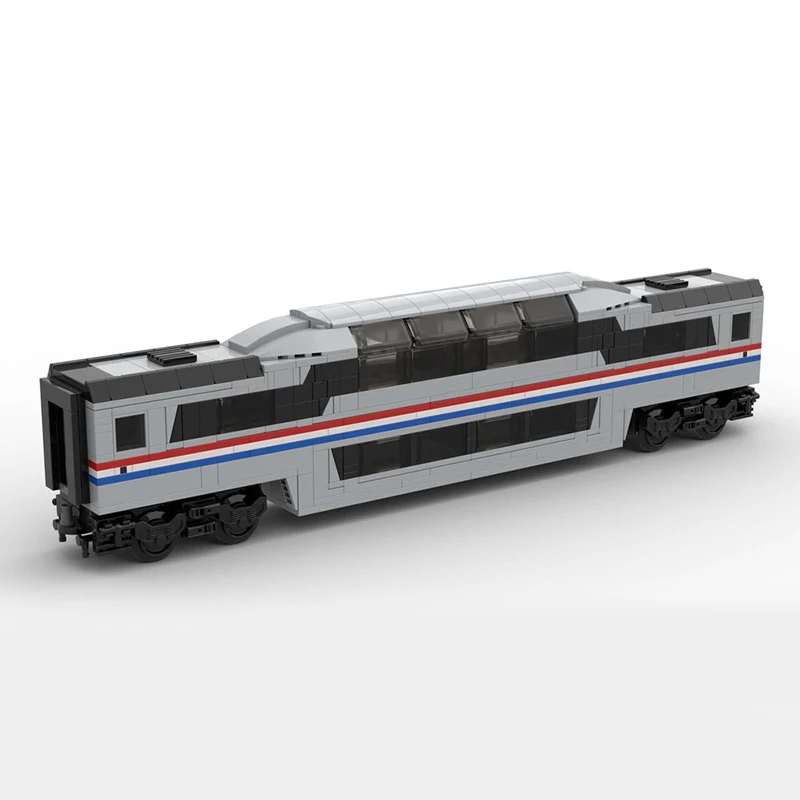 City Car Model MOC Building Bricks Double-Decker Passenger Locomotive Modular Technology Children Holiday Gift Assemble Toy Suit