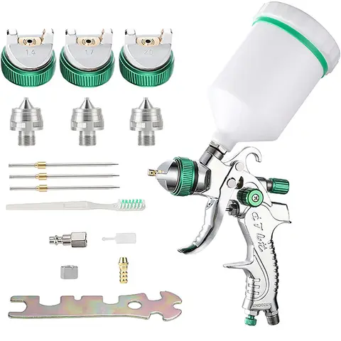 Professional HVLP Spay Gun 1.4/1.7/2.0mm Nozzle Adjustable Pneumatic Gravity Spray Gun Suitable For Cars Fences Walls Furniture