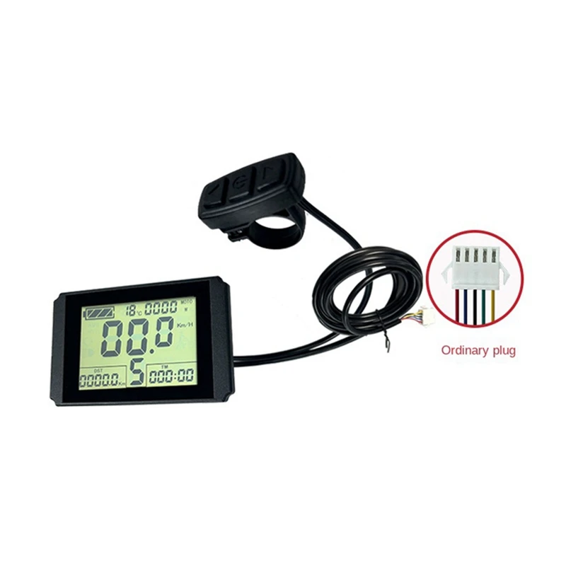 KT-LCD10H Display Ebike Meter With 5Pins 24V/36V/48V For KT Controller Kit Ebike Parts