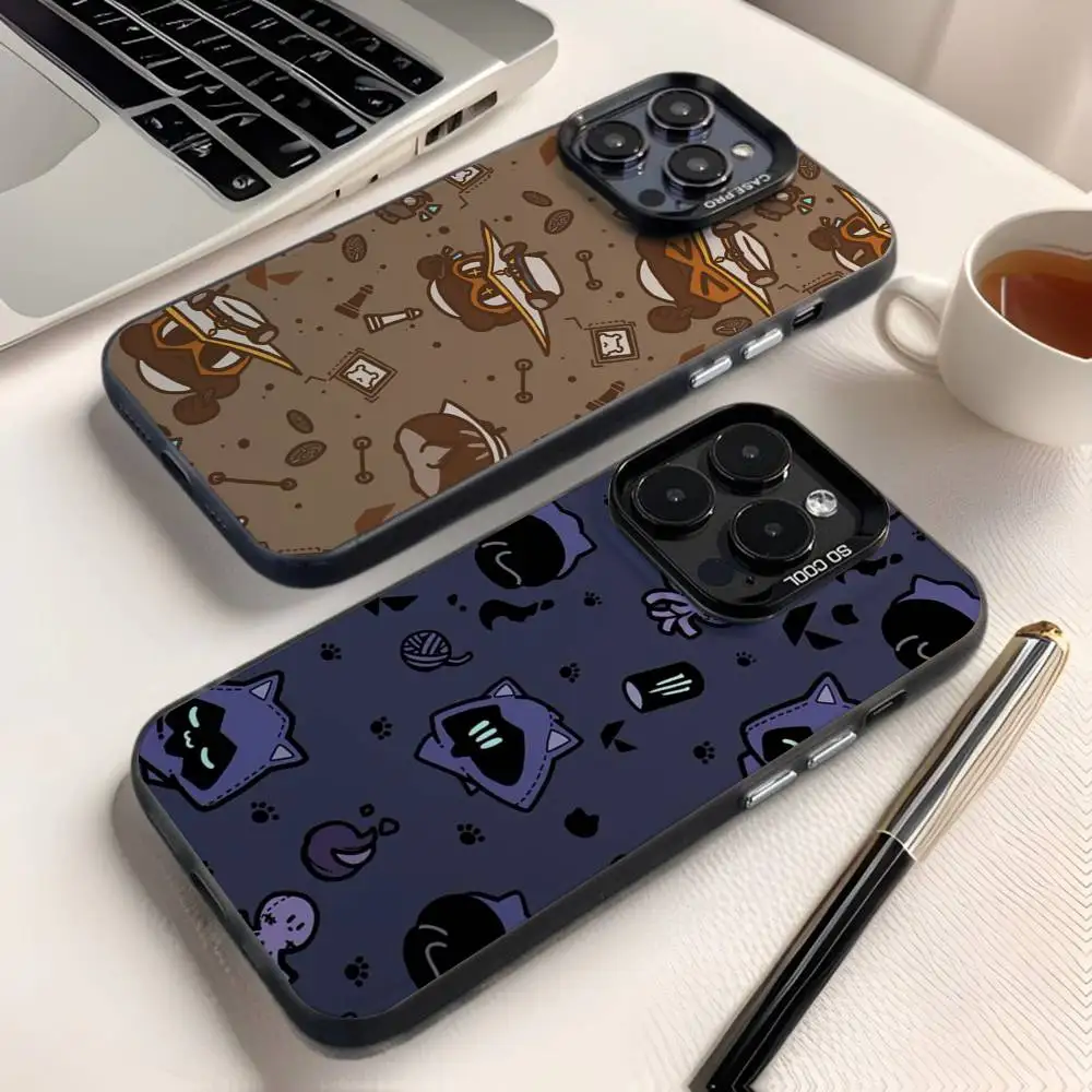 

V-Valorant Game Phone Case For iPhone 16,15,14,13,12,11,8,7,Pro,Max,Plus,Mini,XS,SE Anti Fall Black Matte Hard