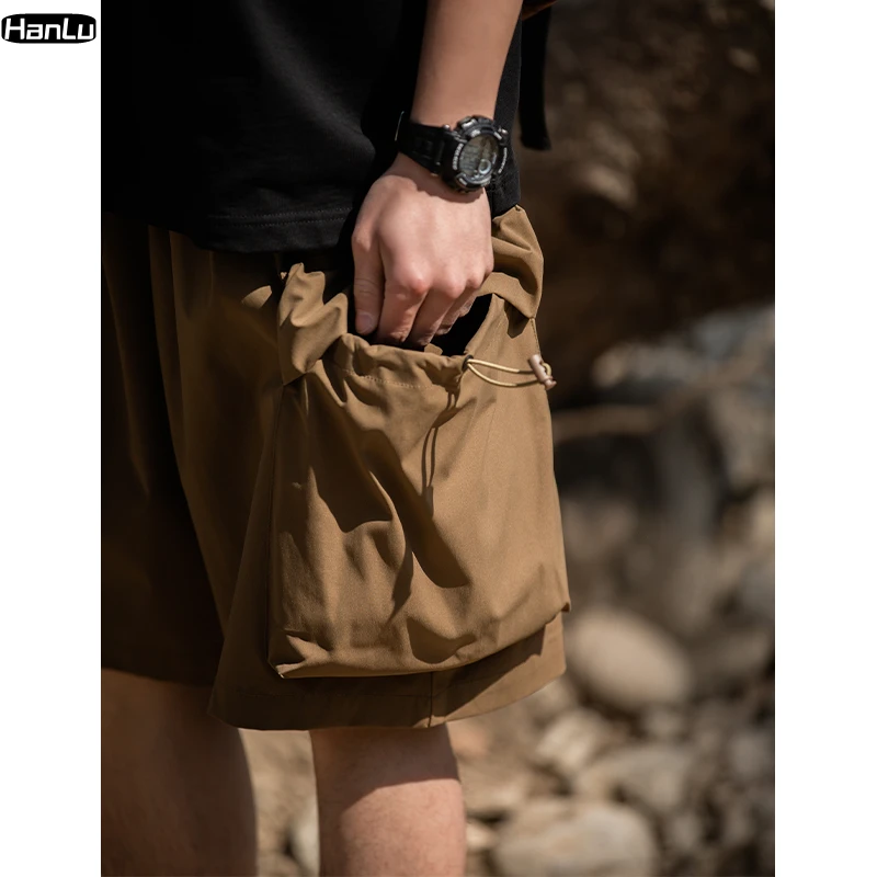 2023 Summer New Japanese Style Large Size Thin Shorts Men Loose Knee Cargo Shorts Hip Hop Streetwear Male Short Trousers