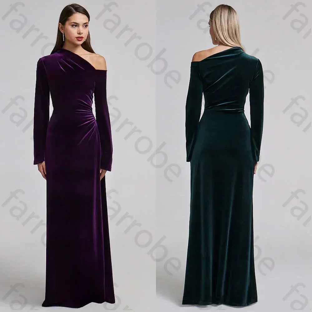 Fluwelen blote schouder a-lijn avondjurken Saoedi-Arabische galajurk formele prachtige hoogwaardige feestjurken voor dames op maat