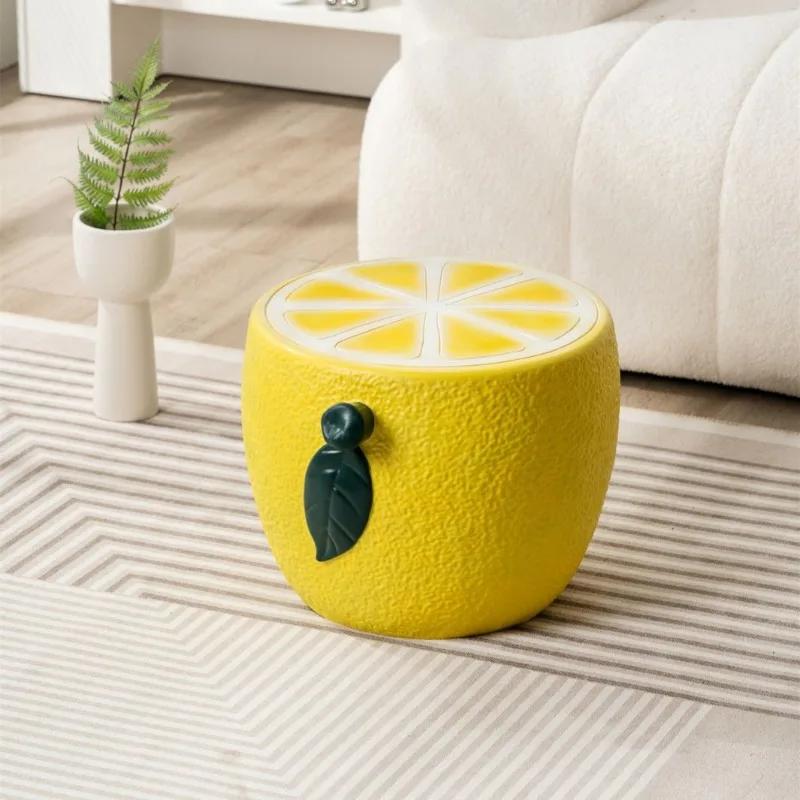 Lemon stool, stylish design low stool for living room, shoe-changing bench