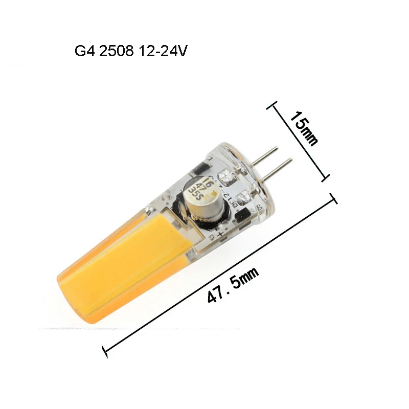 10pcs Bright 12v 24v GY6.35 G4 LED Lamp 7w 2508 Small Mini COB Bulb Silica Gel Chandelier Pendant Light  Replace 50w 70w Halogen