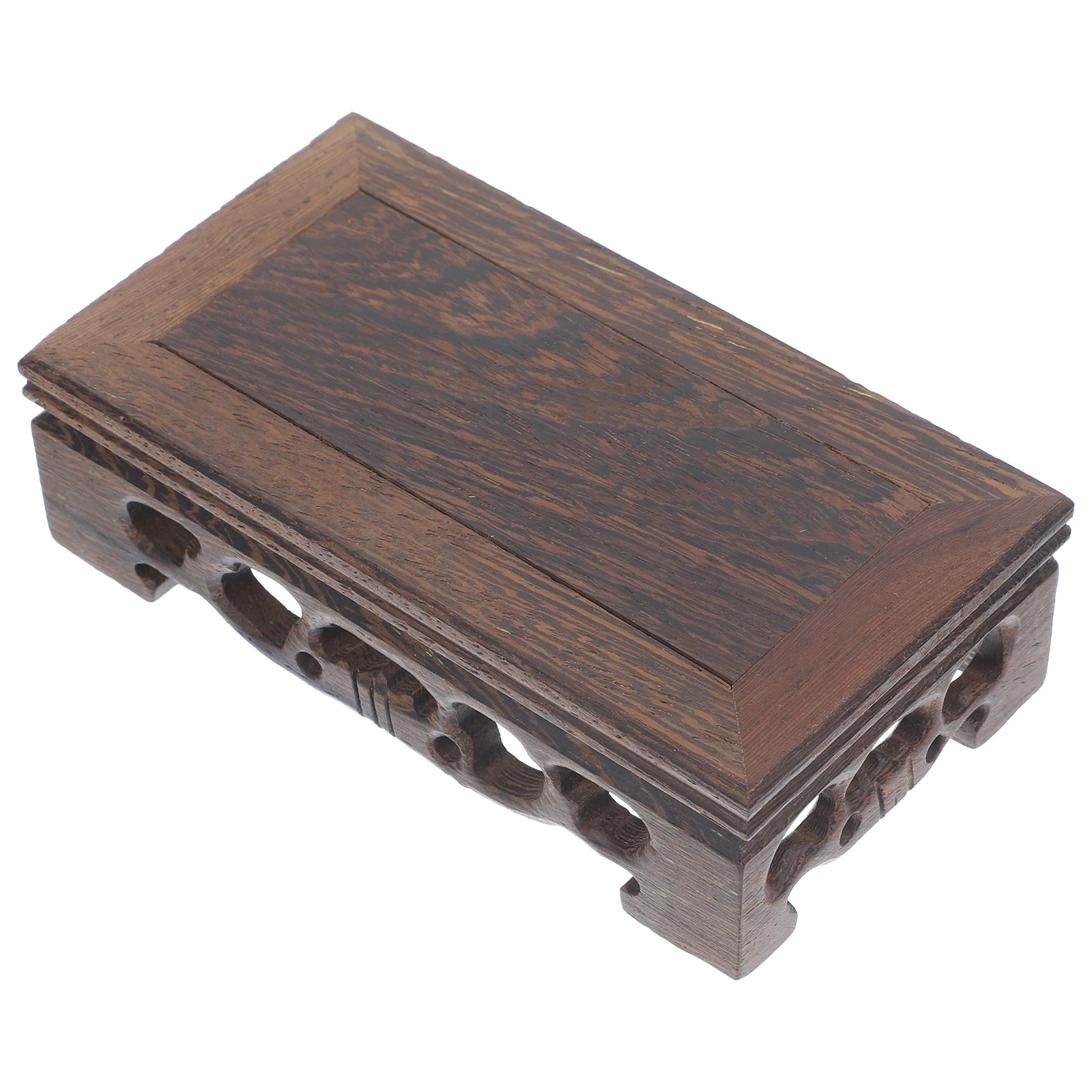 

Solid Wood Incense Burner Base 13cm Rectangular Vintage Stand for Flower Pot Planter Holder Display Pedestal Wooden Retro