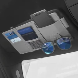 Car Sun Visor Organizer Clip Car Light Barrier Organizer Auto Interior Sunglasses Pen Card Small Files Sunshade Storage Bag