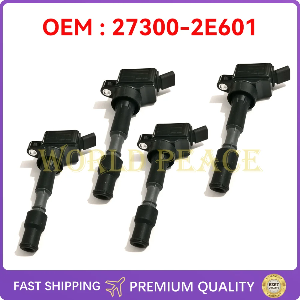 4Pcs Ignition Coil 273002E601 for Hyundai Sonata Elantra Forte Kia Forte 2.0L 27300-2E601