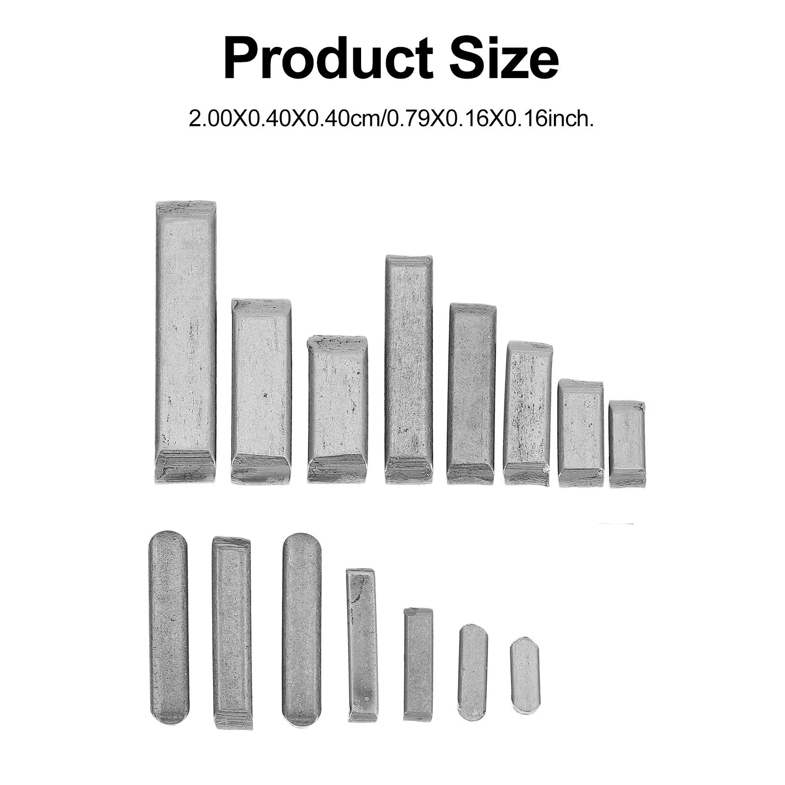 175Pcs Type A Parallel Pin Carbon Steel Flat Key Fillet Smooth Surface High Precision Shaft Keys for Furniture Installation