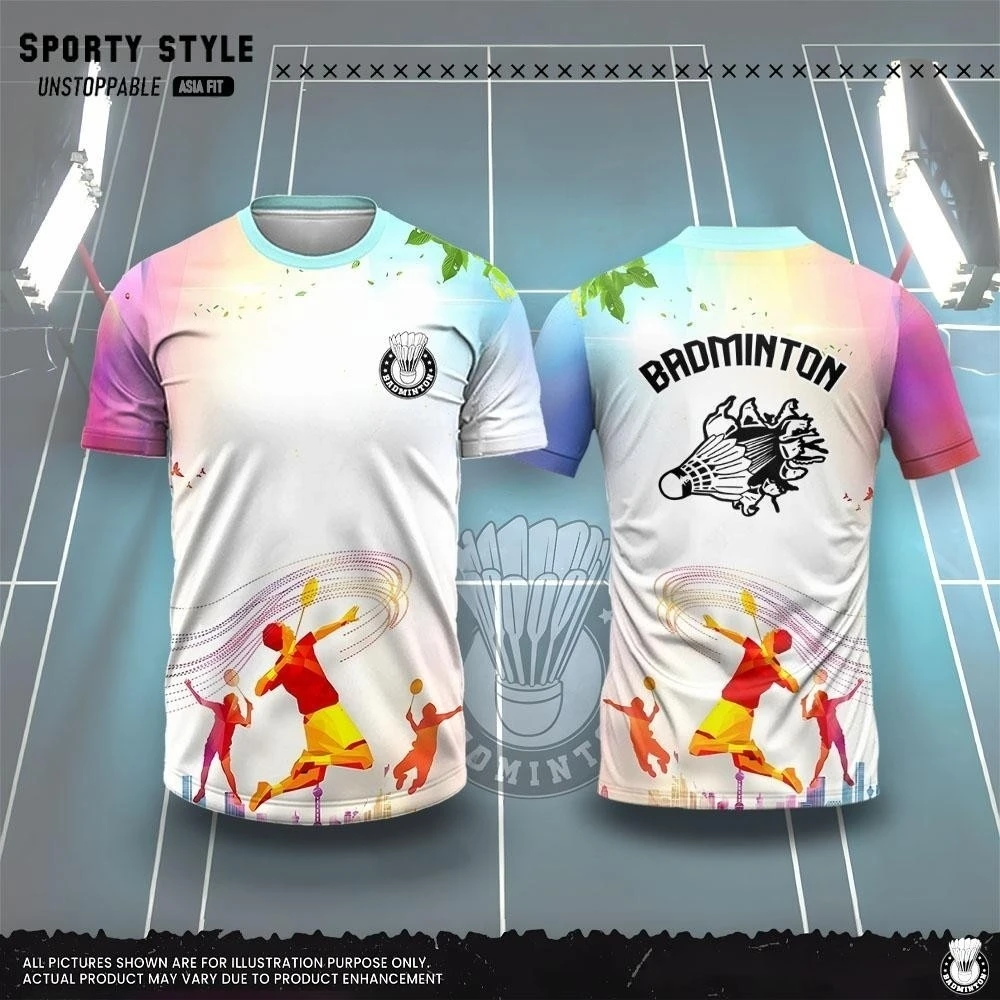 Men's Clothing Fashion 3D Printing Badminton T Shirt Summer Breathable Short Sleeve Men's T-Shirt Sports Loose O-Neck Gym Tops - view 6