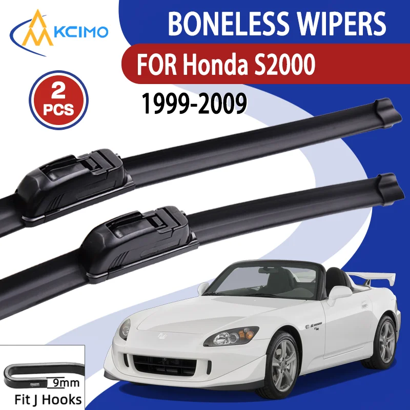 20"+16" U-Typ-Wischerblätter ohne Knochen, Premium-AAA-Gummi, extrem leise, streifenfrei, für Honda S2000 1999–2009