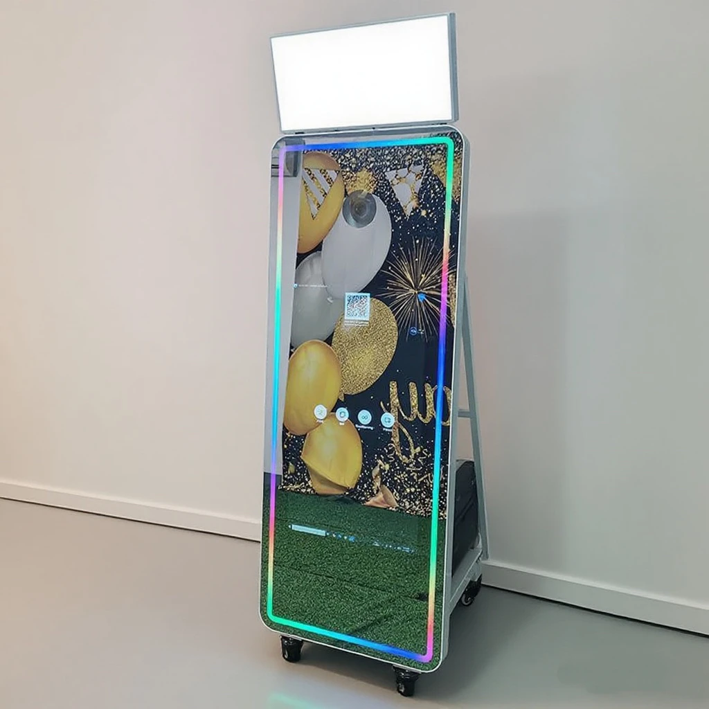 

New Selfie Dslr Photobooth Machine Print Pictures Kiosk Mirror Photo Booth With Printer and Camera