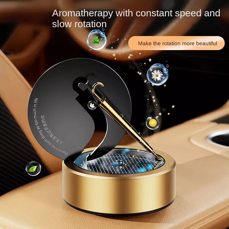 พลังงานแสงอาทิตย์หมุนขนาดเล็ก Golden Umbrellaar Air Fresher ภายในรถยนต์อุปกรณ์เสริมน้ำหอมน้ำหอมที่นั่ง Parfume เครื่องประดับ
