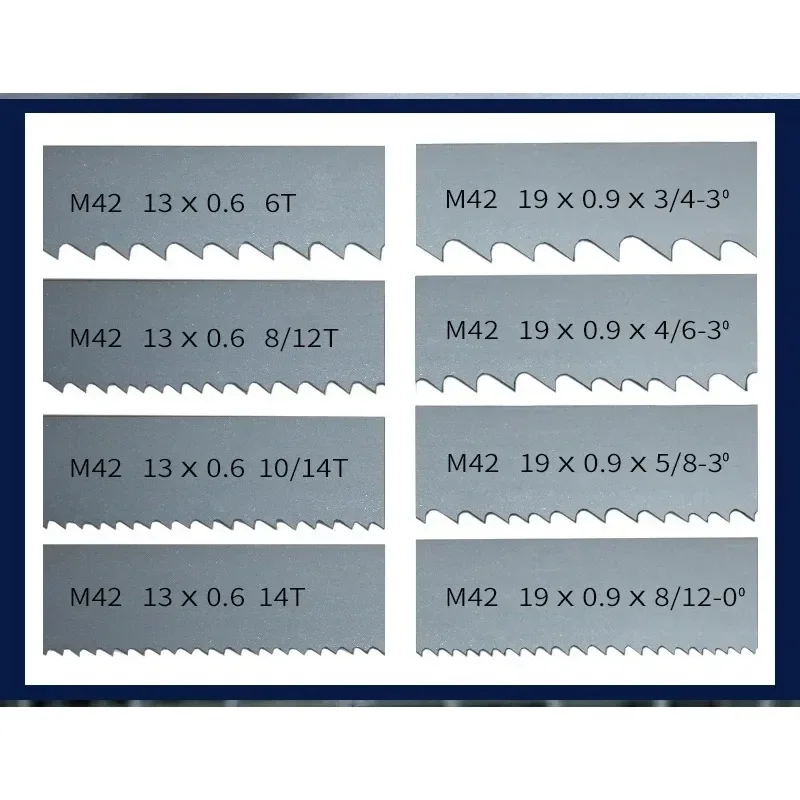 Scie à ruban bimétallique 1/2 ", scie à ruban sphérique. Lame de Scie à Ruban pour Ministres le Bois Dur, l'Aluminium et le Métal, 1140, 1400, 1425, 1790, 2240x13mm, 6 Tpi, 14Tpi