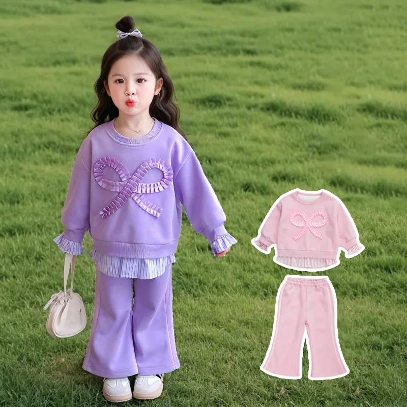 

Костюм для девочек на весну и осень, комплект из 2 предметов с рисунком аниме «Каваи», мягкий комфорт, модные брюки с длинными рукавами для девочек, наряд