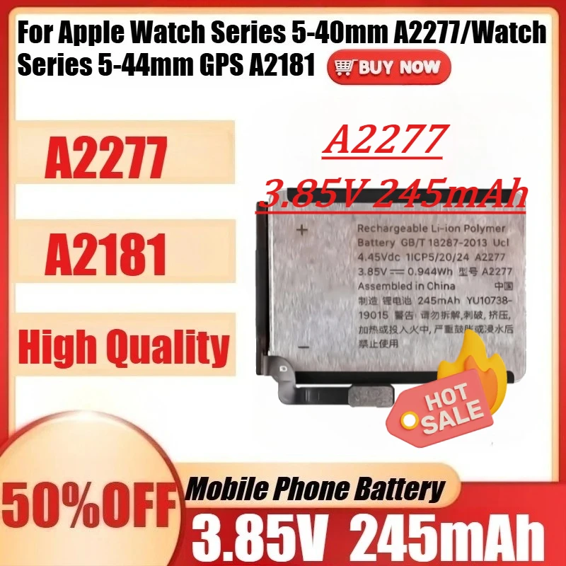 

For Apple Watch Series 5-40mm A2277/Watch Series 5-44mm GPS A2181 Batteria New A2277 A2181 245mAh 296mAh Battery