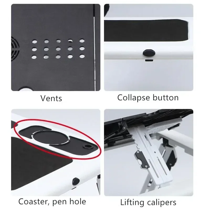 Folding Laptop Desk Adjustable Computer Table Stand Foldable Table Cooling Fan Tray For Bed Sofa Notebook for Computer Table