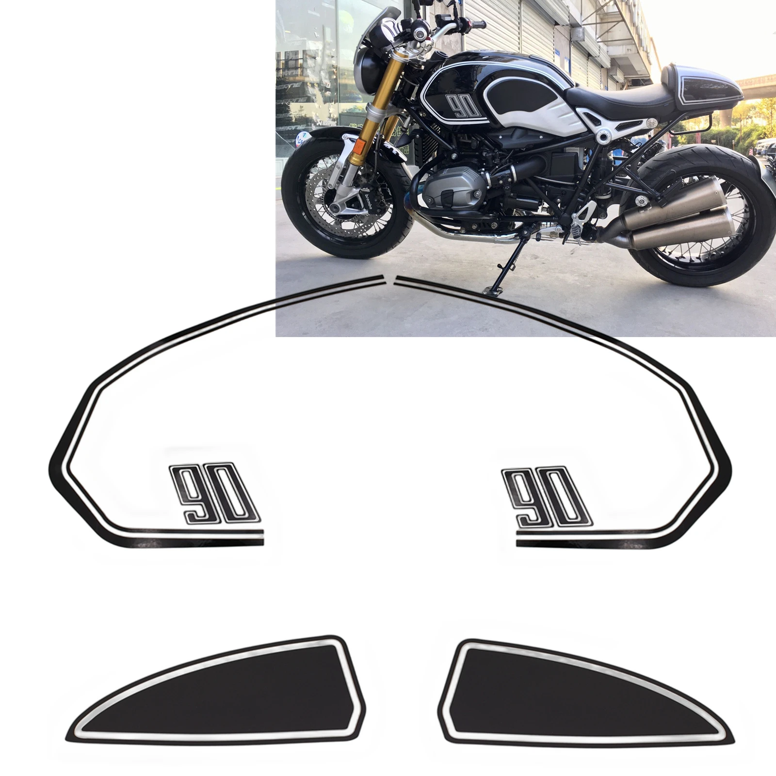 Motorbike Fuel Tank Sticker Rear Pillion Seat Cowl Hump Box Decal For BMW RnineT Pure Racer Scrambler Urban G/S