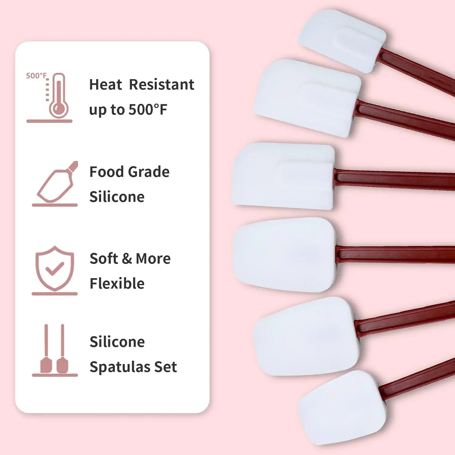 Silicone spatula heat-resistant, heavy-duty rubber spatula silicone commercial, kitchen small tool silicone spatula set