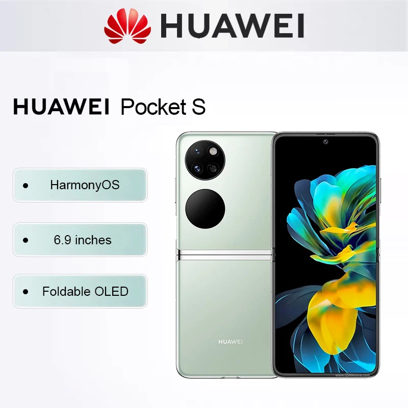 

HUAWEI Pocket S Smartphone 6.9 inch Foldable OLED HarmonyOS 256GB/128GB ROM Mobile phones 40MP Camera 4000mAh Original Phone