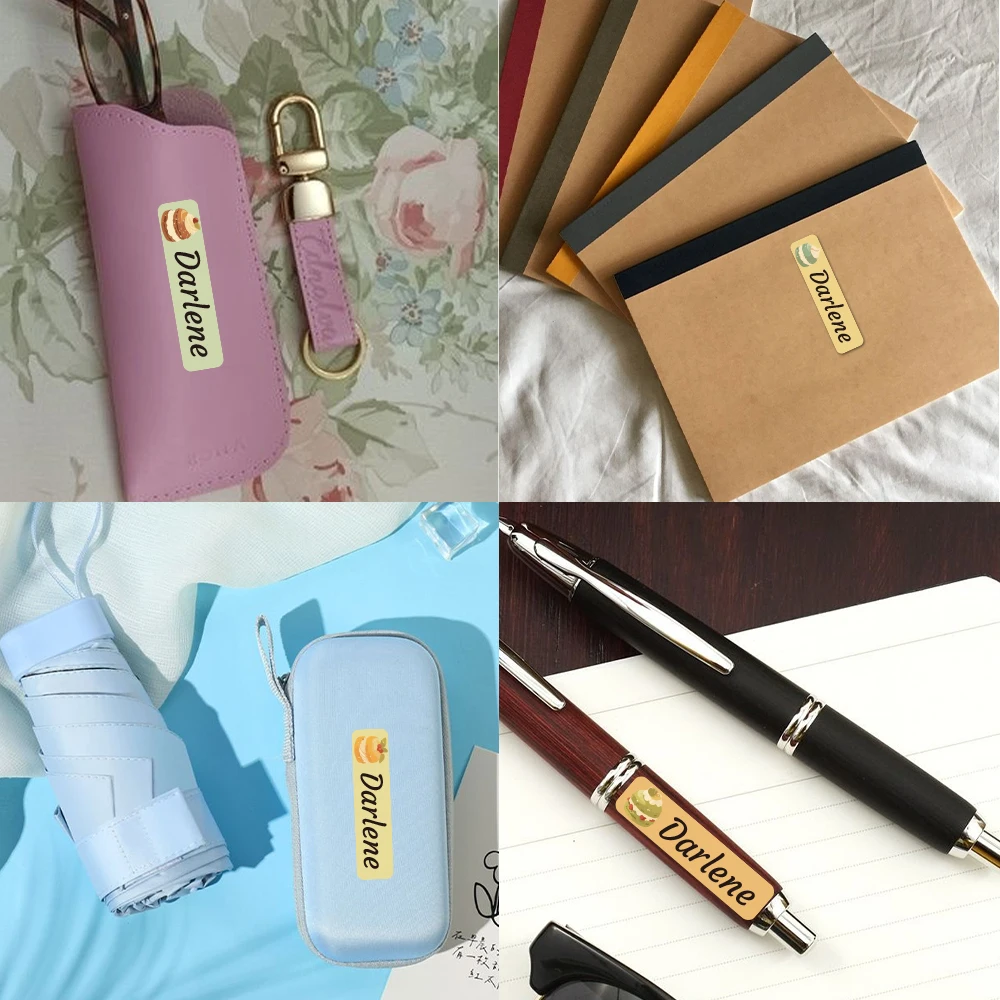 Custom cake Name Sticker,Transparent Waterproof Stickers for Kids,diy Name Labels for School Bag Bottles Box Mug Uniform view 4