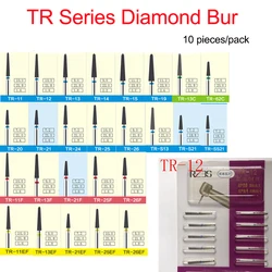 Dental Diamond Bur Taper Round End For The Preparation Of All Ceramic Crowns And Shoulders FG 1.6mm Diameter 10 PCS/PacK