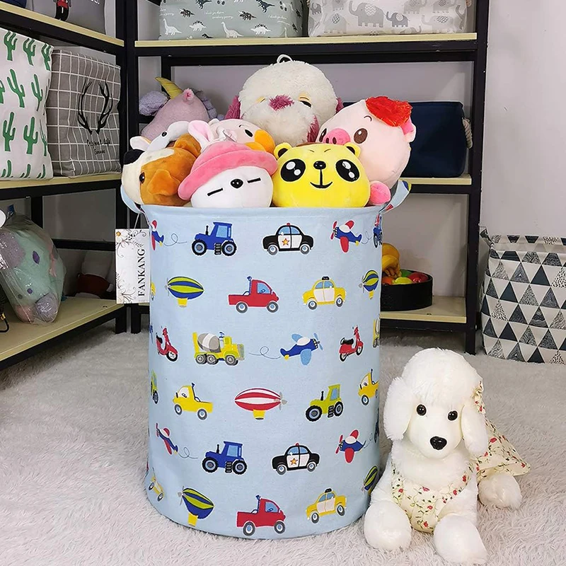 40*50cm Laundry Basket Foldable Canvas Large Dirty Clothes Toys Storage Bags Foldable Hamper With Handles Home Organization