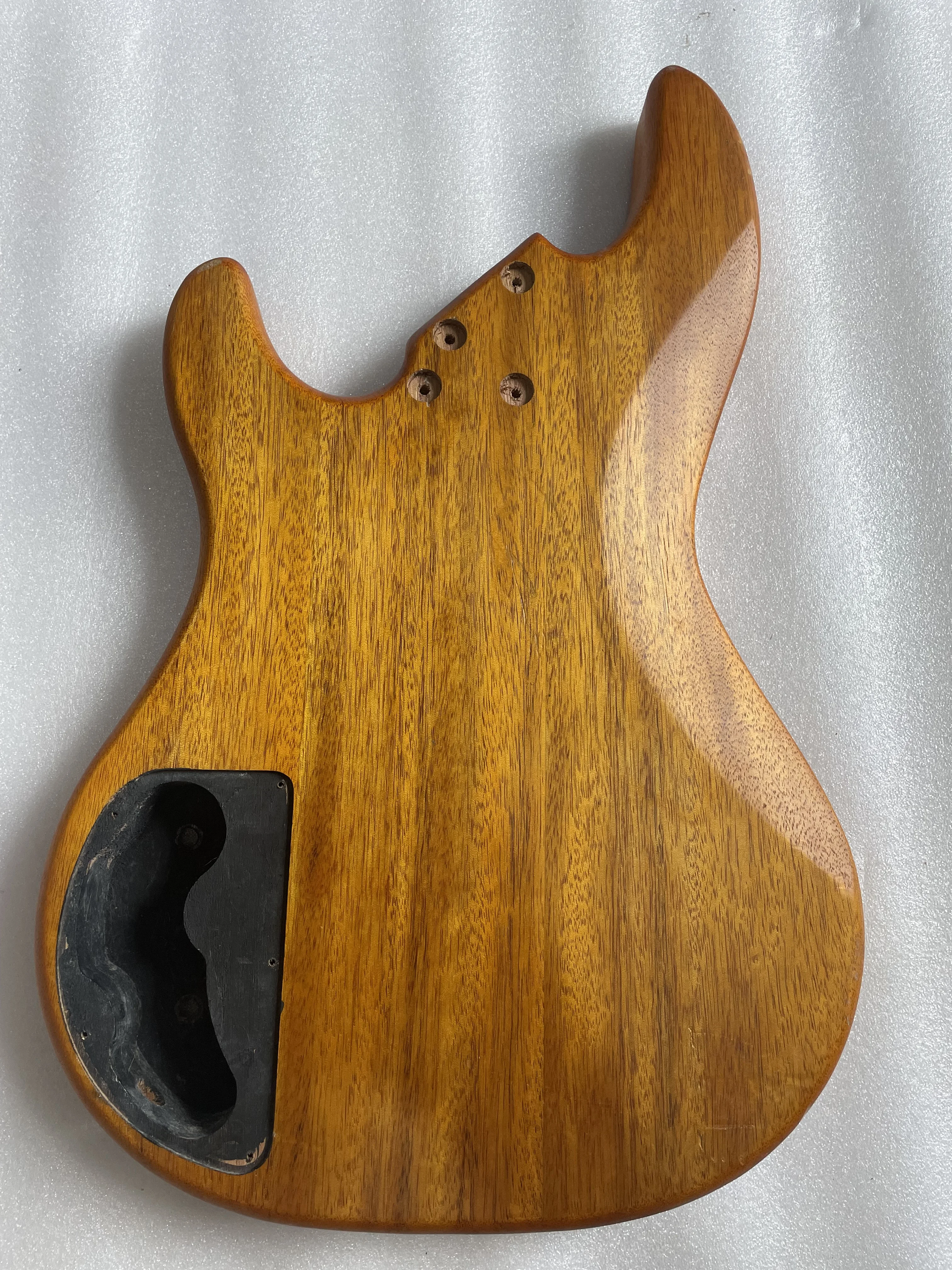 Beautiful Electric Bass Guitar Body finished, Mahogany Wood Body Panel, Hand Carved Pattern, Defective,Only One