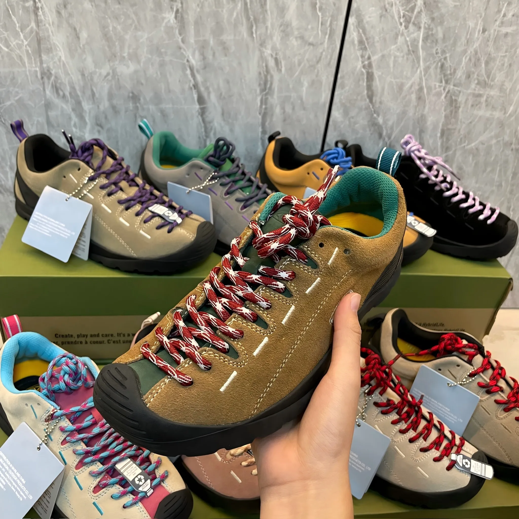 Cross-Border Elastic Strap Anti-Slip Wear-Resistant Lightweight Climbing Faux Suede Professional Outdoor Large Size 45 Unisex...