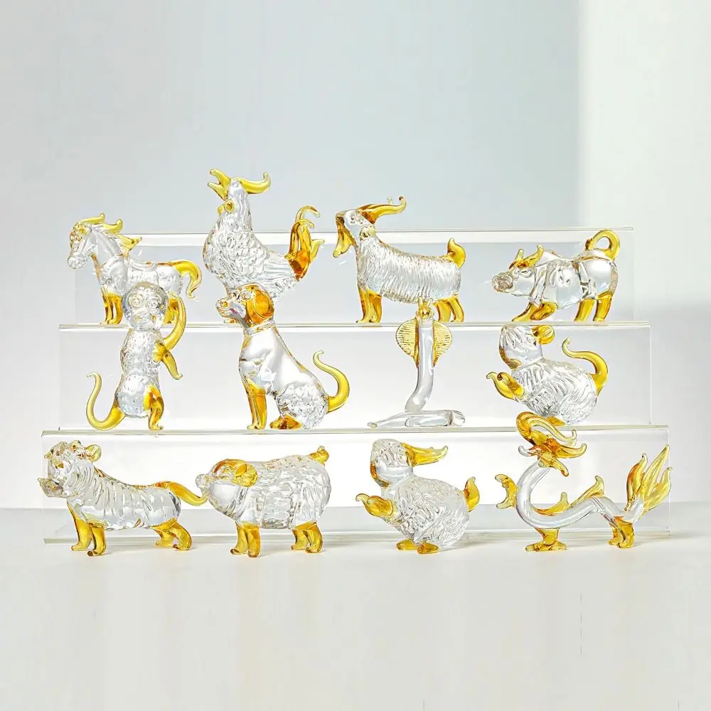 3D Crystal Zodiac Figurine Traditional Handcarved Crystal Dragon Sculpture Exquisite Chinese Animal Ornaments Birthday Gift