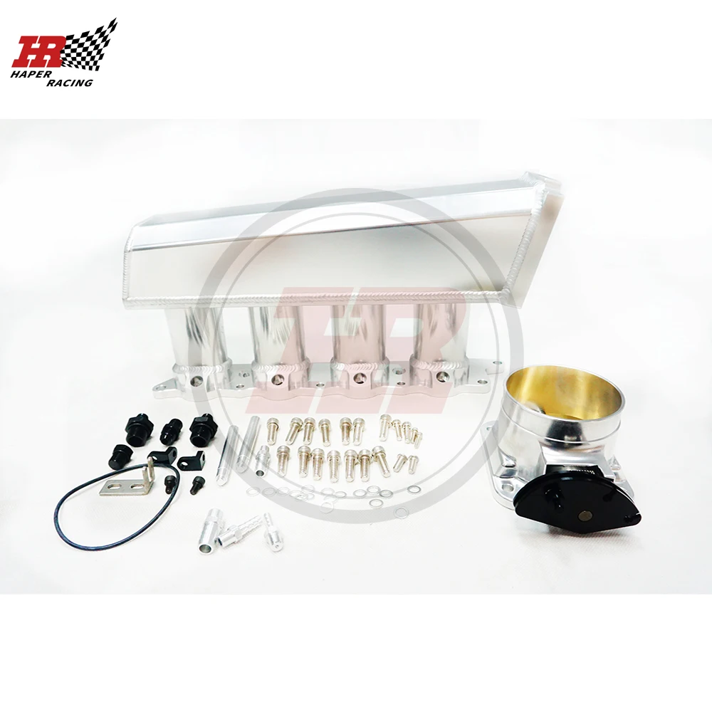 HP RACING Aluminum 90mm Throttle body billet Intake Manifold  For Mits ubishi EVO 4-9