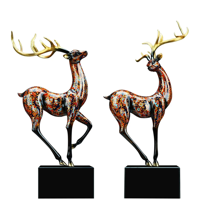 Copper deer ornaments Art Deco style, smart and good-looking