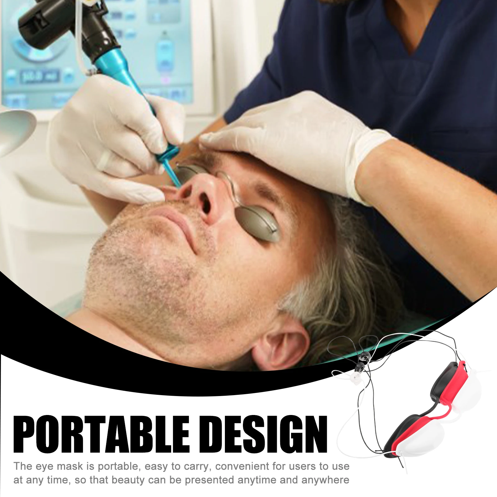 

3pcs Silicone Eye Mask Adjustable Uv Protection Portable Beauty Skin Caretanning Sunbathing Outdoor Travel Goggles