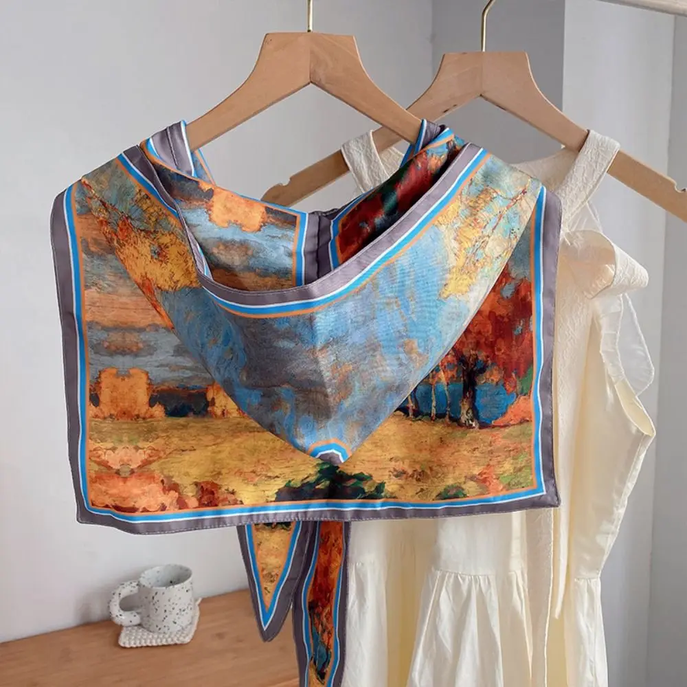 

National Style Summer Hooded Silk Shawl Windproof Sun Protection Sunscreen Scarf Comfortable Multifunction Windproof Headdress