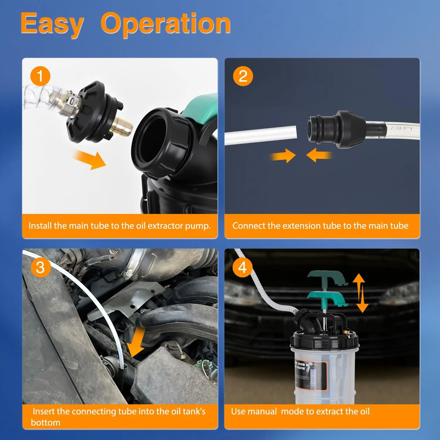 GOOACC Oil Extractor Pump 9L Manual Fluid Extractor Pump Oil Vacuum Changer with Brake Bleeding Hose Oil Suction Pump Extractor for Automotive Boat Motorcycles Oil Coolant Transmission Fluid Change view 5