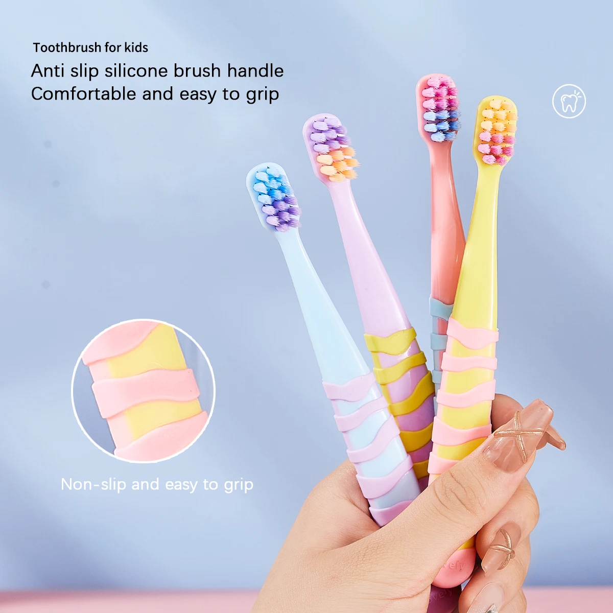 4PCS/8PCS Cute and fun children's toothbrush, fresh color, soft and fine bristles, anti slip hands, cleaning and caring for teet