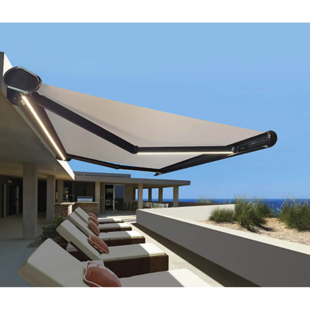 Classic Electric Retractable Aluminum Awning Outdoor Folding Classic Style with Acrylic Sail Material