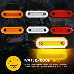 10Pcs Truck Side Marker LED Light 12V 24V Clearance Lights Trailer Indicator Position Light Red White Amber Van Accessories Part