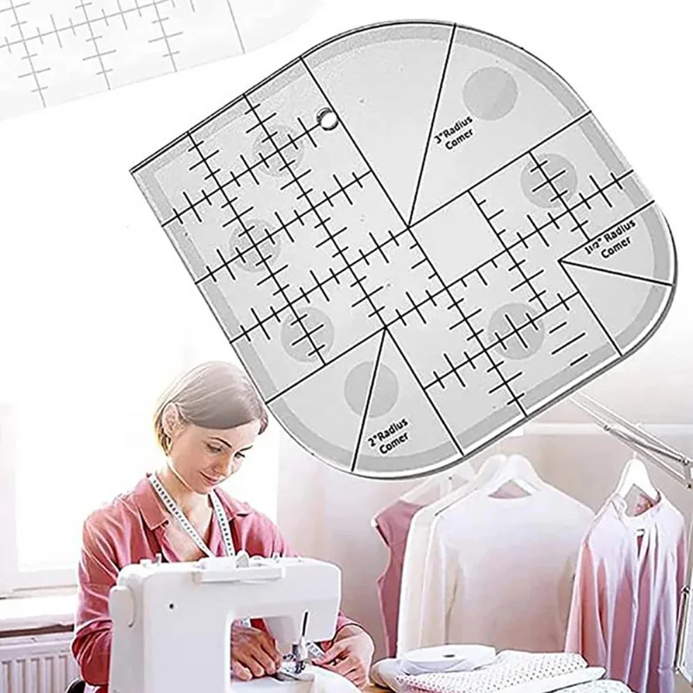Regla Cortadora de Esquinas Curvas, Regla de Acrílico para Coser y Acolchar, Plantilla de Costura, Herramientas de Patchwork, Suministros de Costura DIY