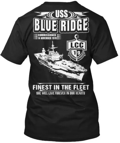 USS Blue Ridge LCC 19 تي شيرت ، صنع في الولايات المتحدة الأمريكية ، الحجم S إلى 5XL