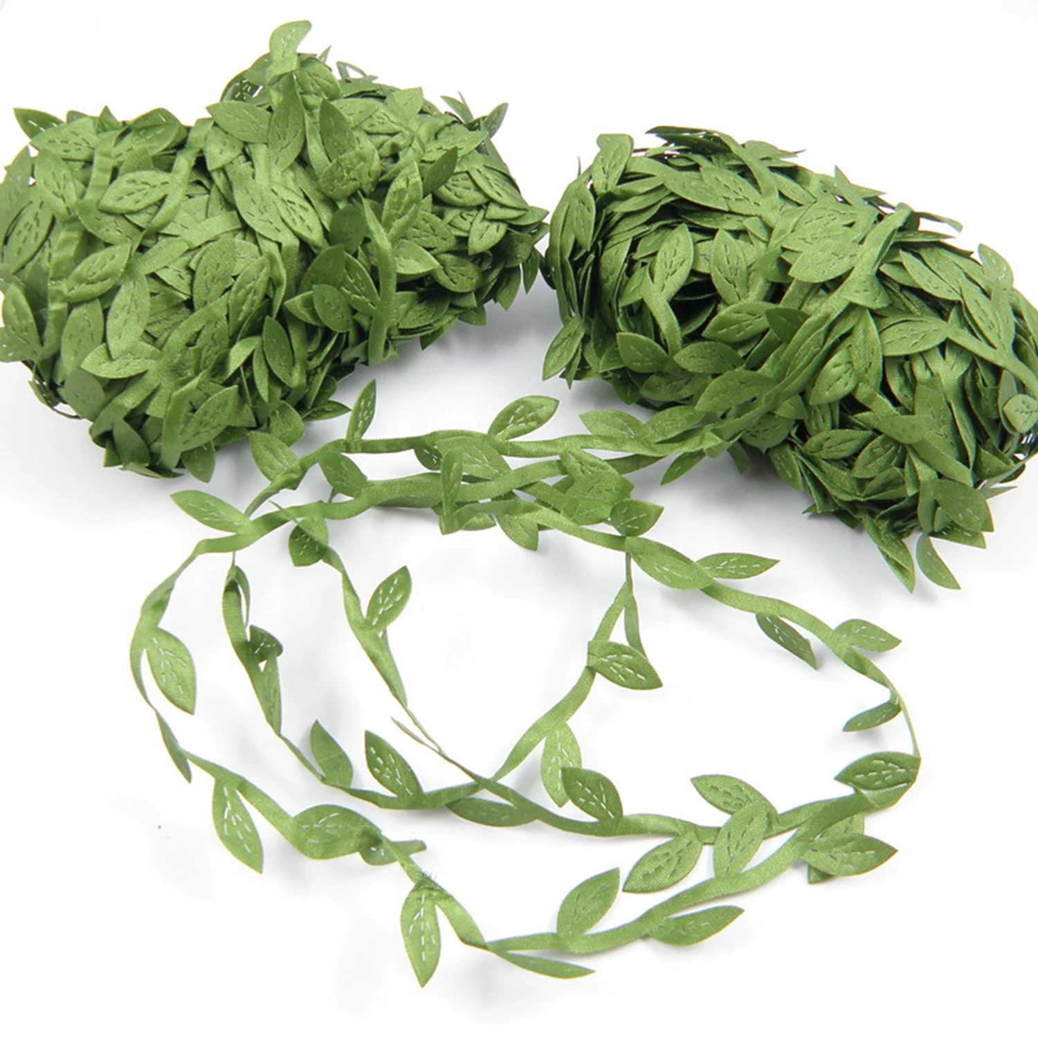 1 قطعة 20 متر زهرة اصطناعية خضراء يترك الروطان لتقوم بها بنفسك جارلاند ملحق DIY بها بنفسك عقال إكسسوارات الشعر