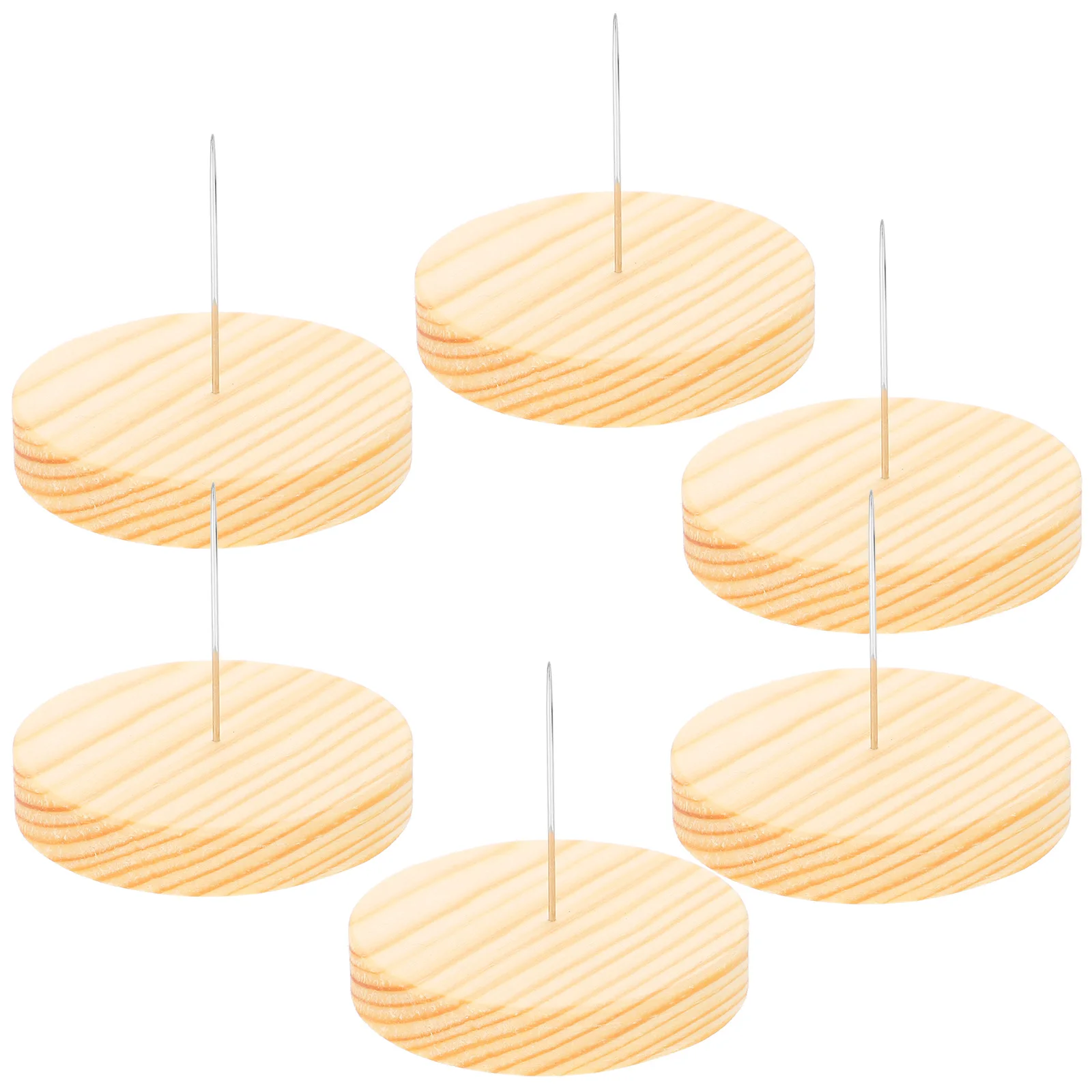 

6 Set Crochet Display Stand Holder Stand Double Steel Needle Holder Felting Wooden Rack Base Action Figures